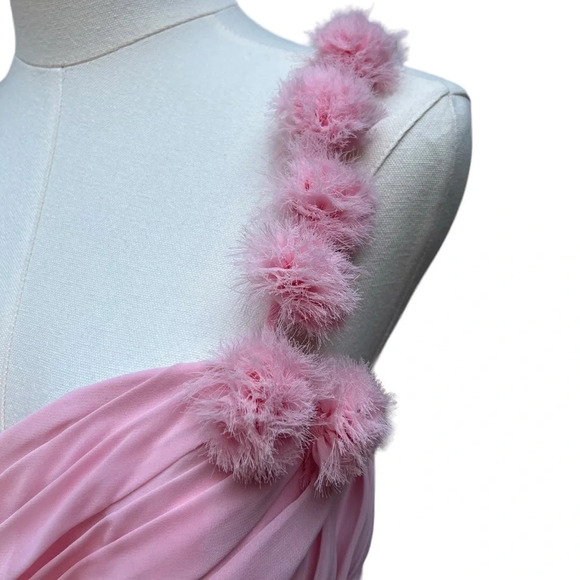 Val Stefani Pink One-Shoulder Sweetheart Neckline Formal Gown Size 14 - Picture 4 of 15